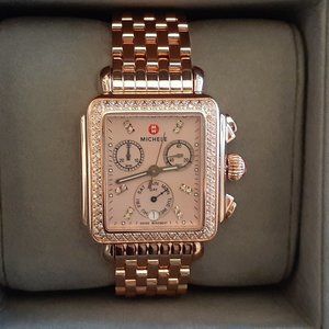 Michele Desert Rose Deco with Rose Gold Bracelet
